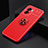 Ultra-thin Silicone Gel Soft Case Cover with Magnetic Finger Ring Stand JM2 for Oppo A77 5G Red