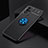 Ultra-thin Silicone Gel Soft Case Cover with Magnetic Finger Ring Stand JM2 for Oppo A93s 5G Blue and Black