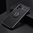Ultra-thin Silicone Gel Soft Case Cover with Magnetic Finger Ring Stand JM2 for Oppo A94 4G Black