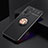 Ultra-thin Silicone Gel Soft Case Cover with Magnetic Finger Ring Stand JM2 for Oppo A94 5G Gold and Black