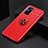 Ultra-thin Silicone Gel Soft Case Cover with Magnetic Finger Ring Stand JM2 for Oppo A96 4G