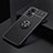 Ultra-thin Silicone Gel Soft Case Cover with Magnetic Finger Ring Stand JM2 for Oppo A96 5G Black