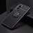 Ultra-thin Silicone Gel Soft Case Cover with Magnetic Finger Ring Stand JM2 for Oppo A97 5G Black