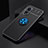 Ultra-thin Silicone Gel Soft Case Cover with Magnetic Finger Ring Stand JM2 for Oppo A98 5G Blue and Black