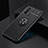 Ultra-thin Silicone Gel Soft Case Cover with Magnetic Finger Ring Stand JM2 for Oppo F19 Black