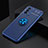 Ultra-thin Silicone Gel Soft Case Cover with Magnetic Finger Ring Stand JM2 for Oppo F19 Blue