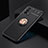 Ultra-thin Silicone Gel Soft Case Cover with Magnetic Finger Ring Stand JM2 for Oppo F19 Gold and Black
