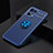 Ultra-thin Silicone Gel Soft Case Cover with Magnetic Finger Ring Stand JM2 for Oppo F21 Pro 4G Blue