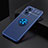 Ultra-thin Silicone Gel Soft Case Cover with Magnetic Finger Ring Stand JM2 for Oppo F21 Pro 5G Blue