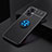 Ultra-thin Silicone Gel Soft Case Cover with Magnetic Finger Ring Stand JM2 for Oppo F21 Pro 5G Blue and Black