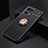 Ultra-thin Silicone Gel Soft Case Cover with Magnetic Finger Ring Stand JM2 for Oppo F21s Pro 4G Gold and Black