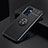 Ultra-thin Silicone Gel Soft Case Cover with Magnetic Finger Ring Stand JM2 for Oppo Find X5 Lite 5G Black