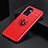 Ultra-thin Silicone Gel Soft Case Cover with Magnetic Finger Ring Stand JM2 for Oppo Find X5 Lite 5G Red