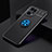 Ultra-thin Silicone Gel Soft Case Cover with Magnetic Finger Ring Stand JM2 for Oppo Find X5 Pro 5G Blue and Black