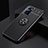 Ultra-thin Silicone Gel Soft Case Cover with Magnetic Finger Ring Stand JM2 for Oppo K10 4G Black