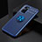 Ultra-thin Silicone Gel Soft Case Cover with Magnetic Finger Ring Stand JM2 for Oppo K10 4G Blue