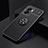 Ultra-thin Silicone Gel Soft Case Cover with Magnetic Finger Ring Stand JM2 for Oppo K10 5G India Black