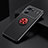 Ultra-thin Silicone Gel Soft Case Cover with Magnetic Finger Ring Stand JM2 for Oppo K10 5G Red and Black