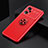 Ultra-thin Silicone Gel Soft Case Cover with Magnetic Finger Ring Stand JM2 for Oppo K10 Pro 5G Red