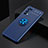 Ultra-thin Silicone Gel Soft Case Cover with Magnetic Finger Ring Stand JM2 for Oppo Reno6 Pro 5G Blue