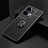 Ultra-thin Silicone Gel Soft Case Cover with Magnetic Finger Ring Stand JM2 for Oppo Reno9 Pro 5G Black