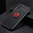 Ultra-thin Silicone Gel Soft Case Cover with Magnetic Finger Ring Stand JM2 for Realme Q3t 5G Red and Black