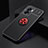 Ultra-thin Silicone Gel Soft Case Cover with Magnetic Finger Ring Stand JM2 for Realme Q5i 5G Red and Black