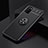 Ultra-thin Silicone Gel Soft Case Cover with Magnetic Finger Ring Stand JM2 for Samsung Galaxy A02s Black