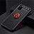 Ultra-thin Silicone Gel Soft Case Cover with Magnetic Finger Ring Stand JM2 for Samsung Galaxy A02s Red and Black
