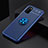 Ultra-thin Silicone Gel Soft Case Cover with Magnetic Finger Ring Stand JM2 for Samsung Galaxy A03s Blue
