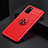 Ultra-thin Silicone Gel Soft Case Cover with Magnetic Finger Ring Stand JM2 for Samsung Galaxy A03s Red