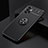 Ultra-thin Silicone Gel Soft Case Cover with Magnetic Finger Ring Stand JM2 for Samsung Galaxy A13 4G Black