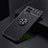 Ultra-thin Silicone Gel Soft Case Cover with Magnetic Finger Ring Stand JM2 for Samsung Galaxy A22 4G Black