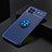 Ultra-thin Silicone Gel Soft Case Cover with Magnetic Finger Ring Stand JM2 for Samsung Galaxy A22 4G Blue
