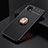 Ultra-thin Silicone Gel Soft Case Cover with Magnetic Finger Ring Stand JM2 for Samsung Galaxy A22 5G Gold and Black