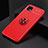 Ultra-thin Silicone Gel Soft Case Cover with Magnetic Finger Ring Stand JM2 for Samsung Galaxy A22 5G Red