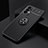 Ultra-thin Silicone Gel Soft Case Cover with Magnetic Finger Ring Stand JM2 for Samsung Galaxy A23 4G Black