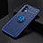 Ultra-thin Silicone Gel Soft Case Cover with Magnetic Finger Ring Stand JM2 for Samsung Galaxy A23 4G Blue