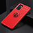 Ultra-thin Silicone Gel Soft Case Cover with Magnetic Finger Ring Stand JM2 for Samsung Galaxy A52 4G