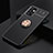Ultra-thin Silicone Gel Soft Case Cover with Magnetic Finger Ring Stand JM2 for Samsung Galaxy A52 4G Gold and Black