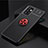 Ultra-thin Silicone Gel Soft Case Cover with Magnetic Finger Ring Stand JM2 for Samsung Galaxy A52s 5G Red and Black