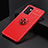 Ultra-thin Silicone Gel Soft Case Cover with Magnetic Finger Ring Stand JM2 for Samsung Galaxy A72 4G Red