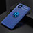 Ultra-thin Silicone Gel Soft Case Cover with Magnetic Finger Ring Stand JM2 for Samsung Galaxy F62 5G Blue