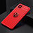 Ultra-thin Silicone Gel Soft Case Cover with Magnetic Finger Ring Stand JM2 for Samsung Galaxy F62 5G Red