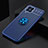 Ultra-thin Silicone Gel Soft Case Cover with Magnetic Finger Ring Stand JM2 for Samsung Galaxy M33 5G Blue