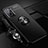 Ultra-thin Silicone Gel Soft Case Cover with Magnetic Finger Ring Stand JM3 for Oppo A36 Black