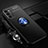 Ultra-thin Silicone Gel Soft Case Cover with Magnetic Finger Ring Stand JM3 for Oppo A53s 5G Blue and Black