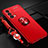 Ultra-thin Silicone Gel Soft Case Cover with Magnetic Finger Ring Stand JM3 for Oppo A54 5G Red
