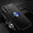 Ultra-thin Silicone Gel Soft Case Cover with Magnetic Finger Ring Stand JM3 for Oppo A55S 5G Blue and Black