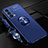 Ultra-thin Silicone Gel Soft Case Cover with Magnetic Finger Ring Stand JM3 for Oppo A93 5G Blue